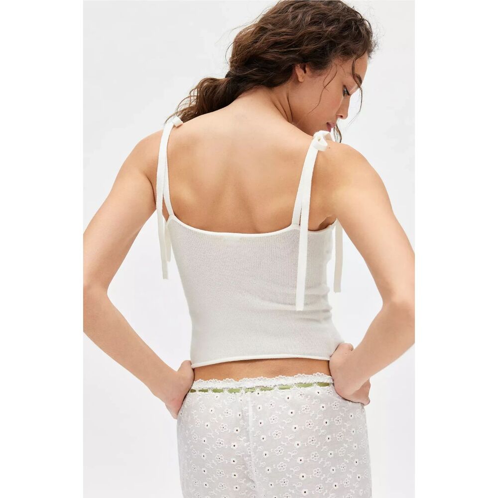 UO Kimchi Blue Gigi Sweater Cami in Ivory Size Large Nwot Coquette Cottagecore - Picture 3 of 10